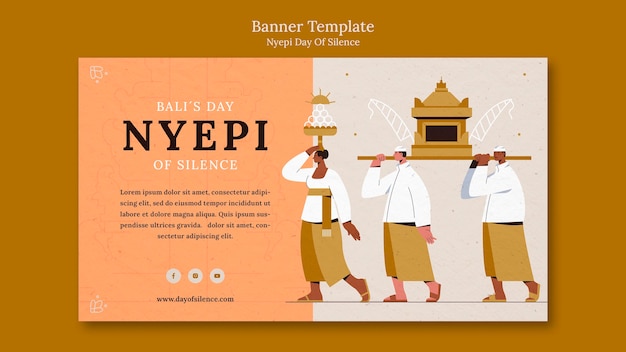 Nyepi flache Design-Banner-Vorlage