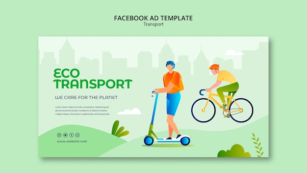 Öko-Transportvorlage im flachen Design