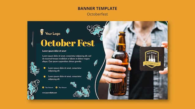 Kostenlose PSD oktoberfest festival banner vorlage