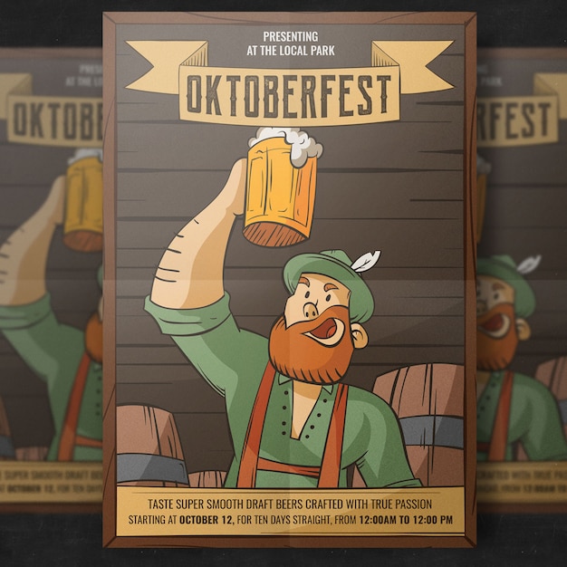 Kostenlose PSD oktoberfest flyer vorlage