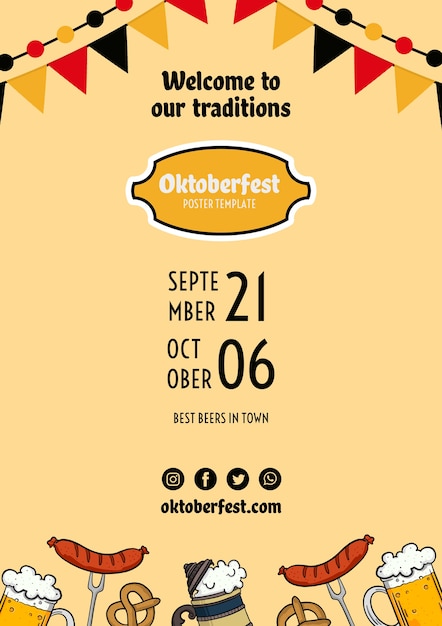 Kostenlose PSD oktoberfest flyer vorlage