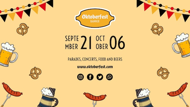 Kostenlose PSD oktoberfest flyer vorlage