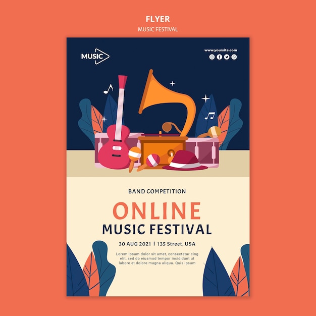 Online Musik Festival Flyer Vorlage