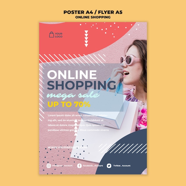 Online-Shopping-Flyer-Stil