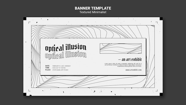 Kostenlose PSD optische täuschungskunstausstellungsfahnenschablone