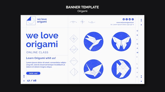 Origami Banner Vorlage Konzept