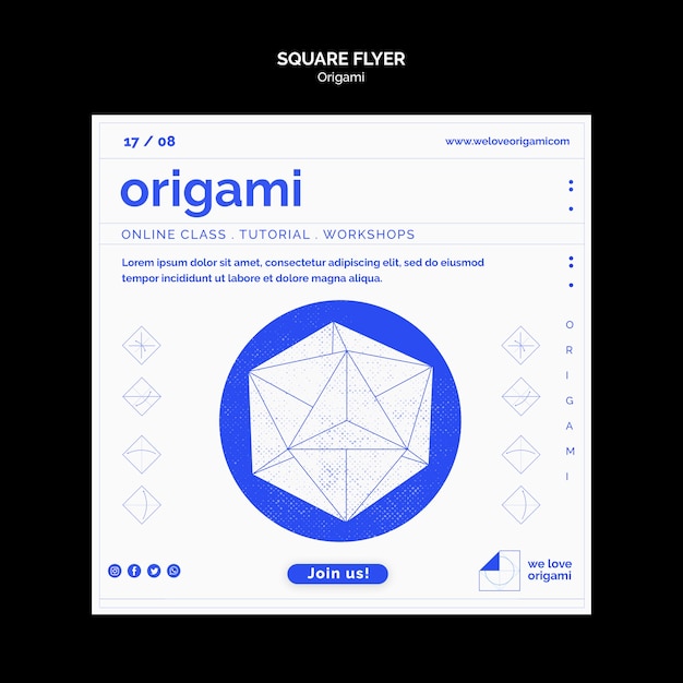 Kostenlose PSD origami flyer vorlage