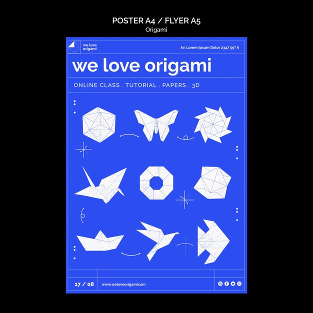 Origami Poster Vorlage Konzept