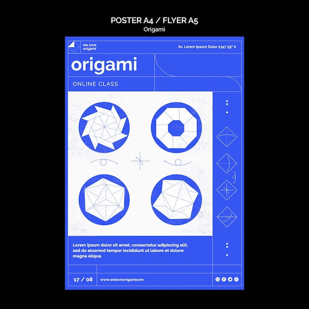 Origami Poster Vorlage Thema