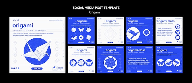 Origami Social Media Post Vorlage