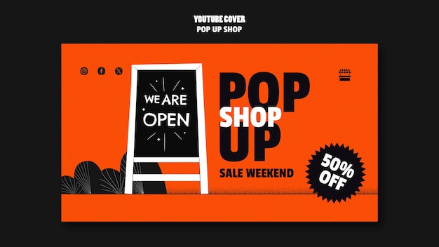 Kostenlose PSD pop-up-shop-vorlagendesign