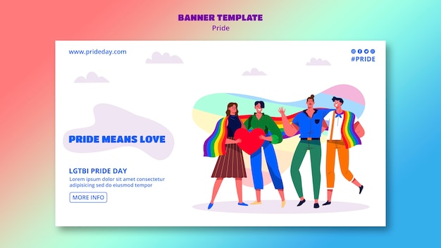 Kostenlose PSD pride day banner vorlage design