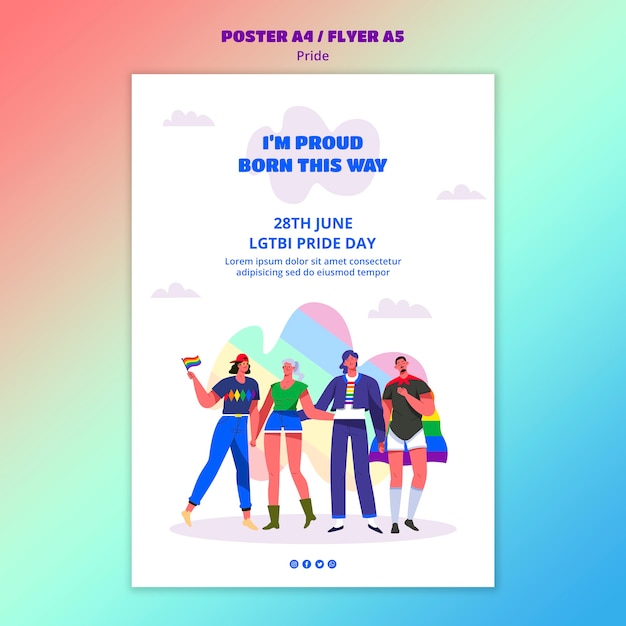 Kostenlose PSD pride day poster vorlage thema