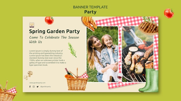 Kostenlose PSD realistisches party-banner-template-design