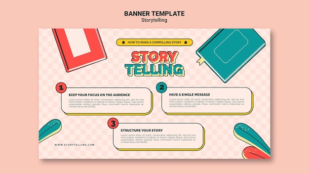 Kostenlose PSD retro storytelling banner vorlage