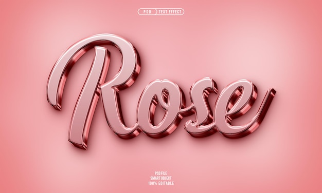 Kostenlose PSD rose 3d-bearbeitbarer texteffekt