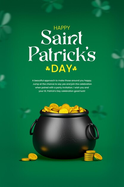 Saint Patrick's Day Celebration 3D-Social-Media-Geschichten-Designvorlage