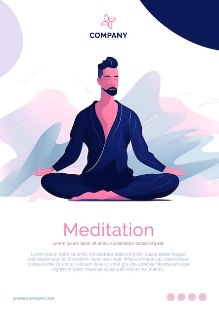 Kostenlose PSD serenity unveiled yoga meditation flyer