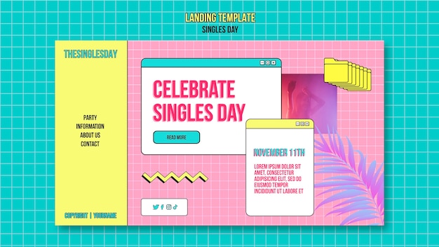 Kostenlose PSD singles-day-vorlage im flachen design