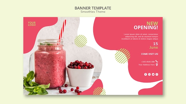 Kostenlose PSD smoothies thema banner vorlage