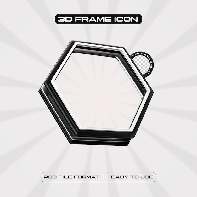 Kostenlose PSD social media hexagon profile frame 3d-rendering-illustration, die auf der website zu finden ist