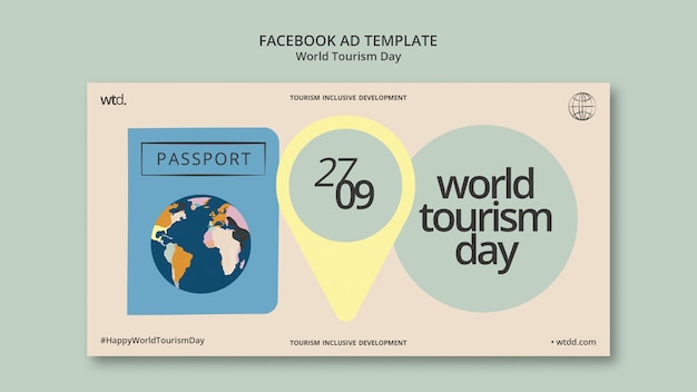 Kostenlose PSD social-media-promo-vorlage für den welttourismustag