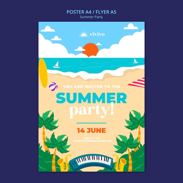 Sommerfest Plakat Vorlage