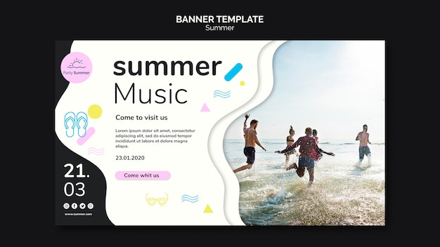 Kostenlose PSD sommermusik und strandbanner