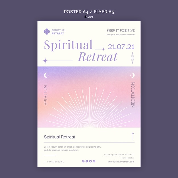 Spirituelles Retreat-Poster- und Flyer-Event-Vorlagendesign