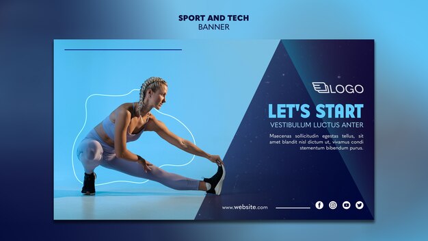 Sport & Tech Banner Vorlage Konzept