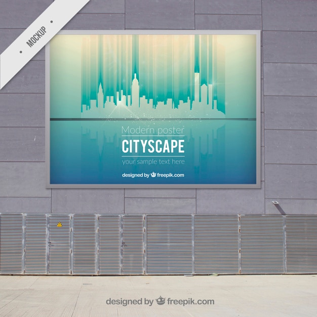 Kostenlose PSD stadtansicht modernen outdoor billboard mock-up