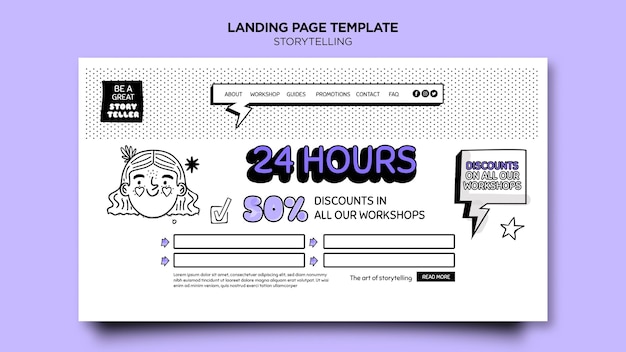 Kostenlose PSD storytelling für marketing-landingpage