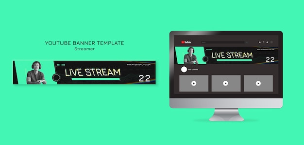 Kostenlose PSD streaming-konzept youtube-banner