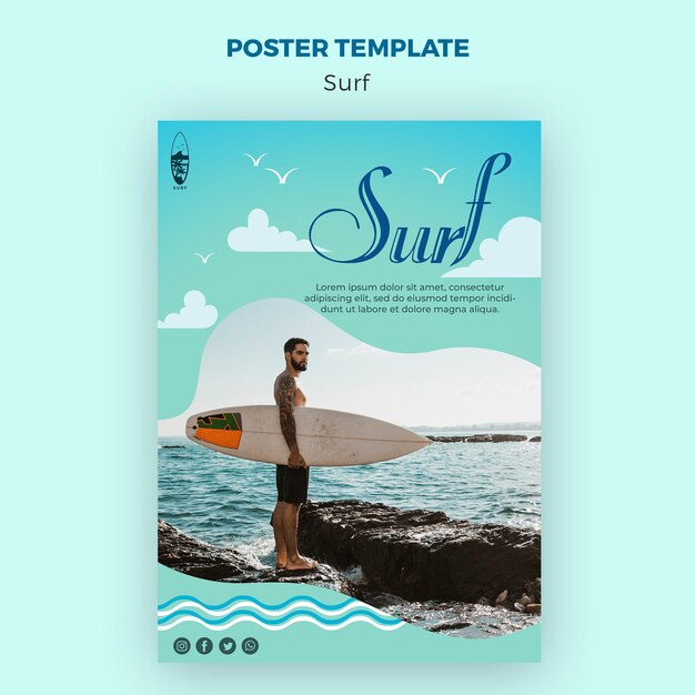 Surf Konzept Poster Vorlage