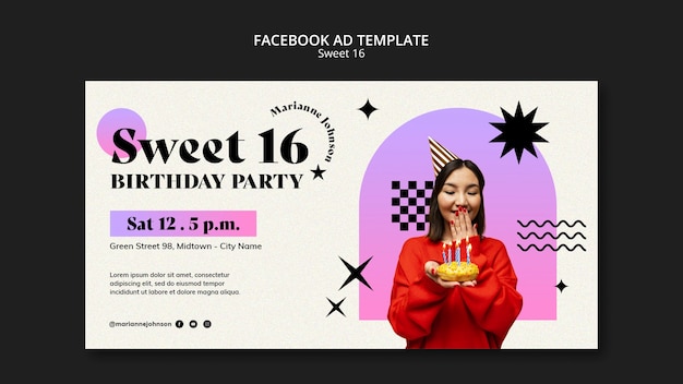 Sweet 16 Feier Social Media Promo-Vorlage