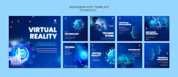 Kostenlose PSD template-design für instagram-post-technologie