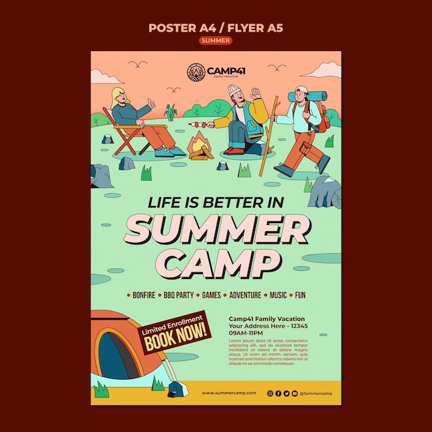 Kostenlose PSD template-design für sommercamps