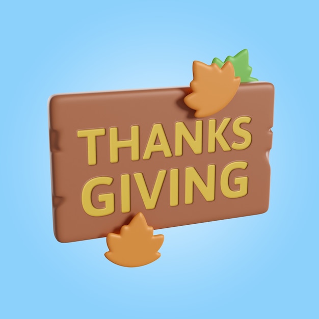 Kostenlose PSD thanksgiving-3d-rendering-symbol