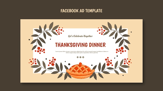 Kostenlose PSD thanksgiving-vorlage im flachen design