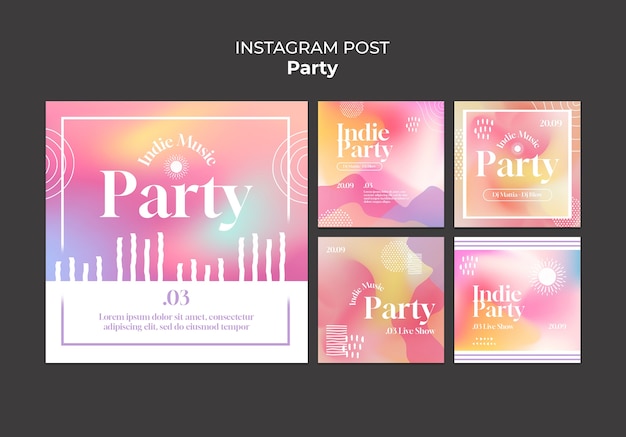 Kostenlose PSD themenparty instagram-posts