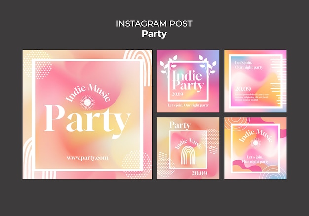 Kostenlose PSD themenparty instagram-posts