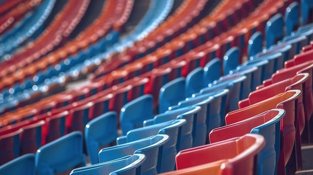 Kostenlose PSD tribünensitze im sportstadion, leere außenarena, generative ki