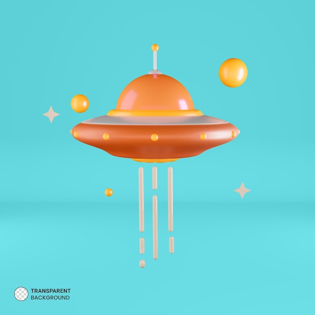 Kostenlose PSD ufo-symbol isolierte 3d-render-illustration