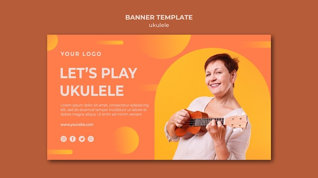 Ukulele Ad Banner Vorlage