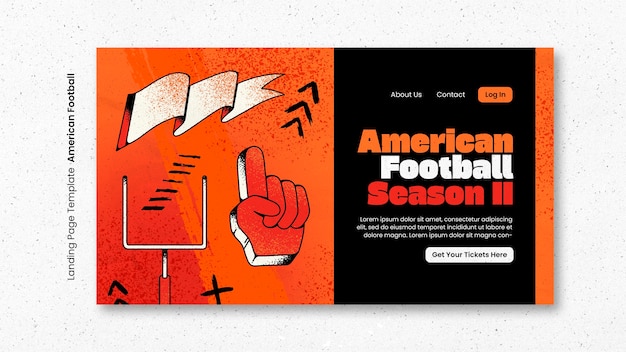 Kostenlose PSD vorlage der landungsseite für american football