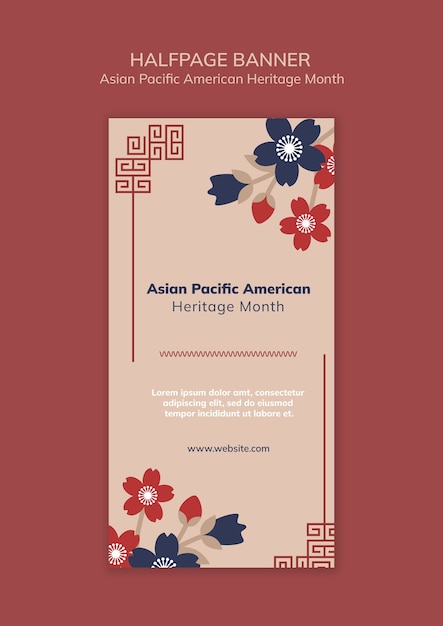 Kostenlose PSD vorlage für das banner des asiatischen pazifik-amerikanischen erbe-monats