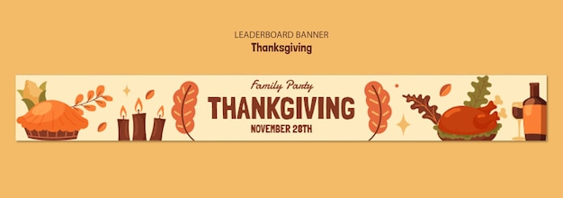 Kostenlose PSD vorlage für die thanksgiving-leaderboard-banner-design