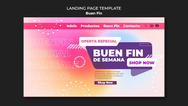 Kostenlose PSD vorlage für eine buen-fin-event-landingpage