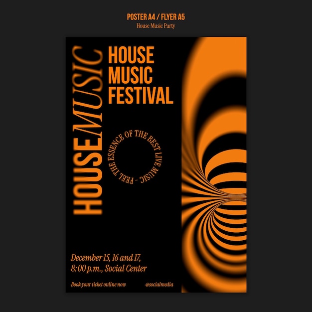 Vorlage für House-Musik-Party-Poster