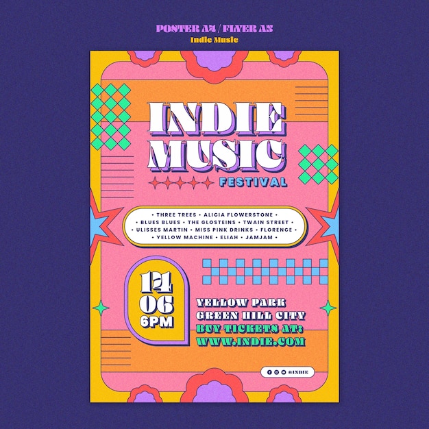 Vorlagendesign für Indie-Musik